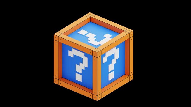 3D Question Mark Box | Alpha Channel