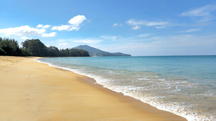 Mai Khao Beach with azure ocean, Andaman Sea, Island Phuket, Thailand.