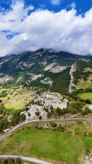 Fort Charles-Felix in alpine valley landscape, Aussois, Savoie, Auvergne-Rhone-Alpes, France, Europe.