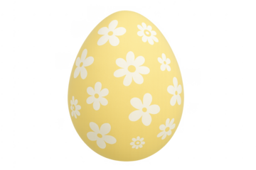 Easter egg with yellow color and flower pattern