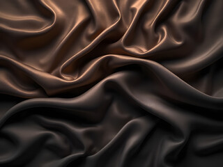 Top-Down Macro of Sculpted Satin Fabric Wave Pattern