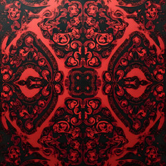 Macro Top-Down Photograph of Symmetrical Batik-Inspired Fabric