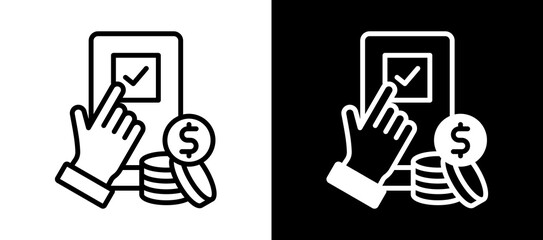 Obraz premium Pay Confirmation whiteblack icon
