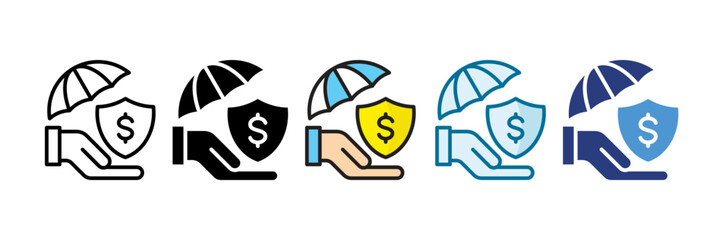 Wealth Protection Icon Set Multiple Style Collection