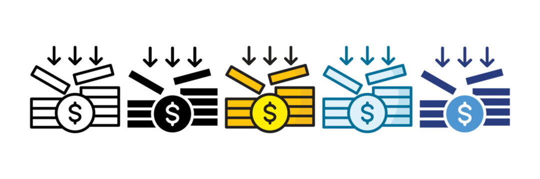 Passive Income Icon Set Multiple Style Collection