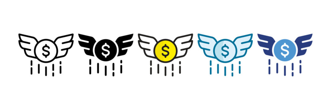 Financial Freedom Icon Set Multiple Style Collection
