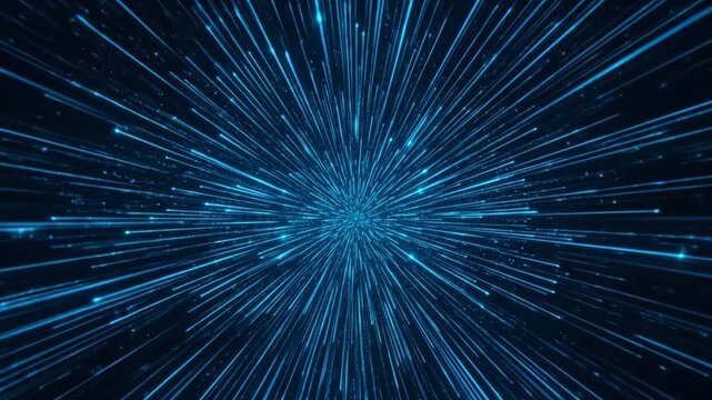 Futuristic blue light streaks create a dynamic looping background for modern visuals