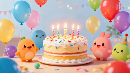 Birthday cake candles celebration party