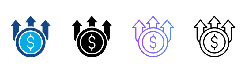 Profit Icon Multiple Style Vector Illustration
