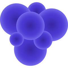 Abstract Cluster Of Gradient Blue Spheres With Soft Edges Floating In A White Space Representing Connection And Growth