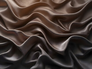 Top-Down Macro of Sculpted Satin Fabric Wave Pattern
