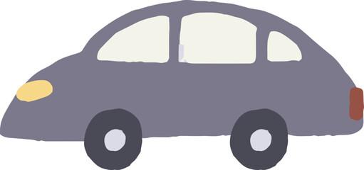 Fototapeta premium 黒い車の手描きイラスト