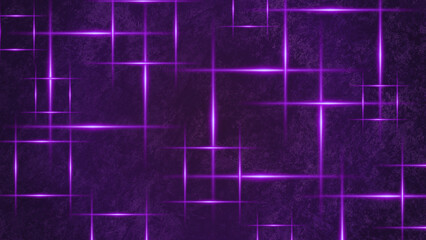 Abstract Purple Neon Light Cross Lines Grid Pattern on Dark Grunge Texture Background for Futuristic Cyber Technology Wallpaper Design