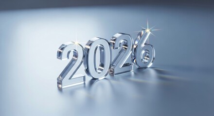 Crystal Numbers 2026 with Sparkling Light Effects