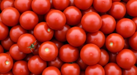 Fresh Ripe Red Tomatoes Piled Together