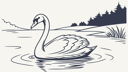 swan on the water
