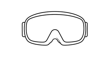 Minimalist Line Art of Ski Goggles for Winter Sports and Outdoor Activities.