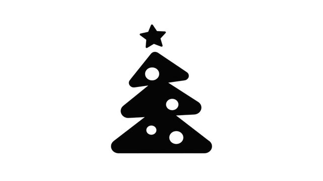 Vector graphic of a Christmas tree adorned with ornaments and a star on top, perfect for festive designs and holiday themes