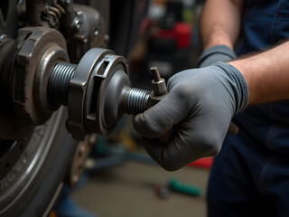Mechanic loosens stubborn clamp bolt with penetrating oil, waits, then breaks free smoothly, controlled force