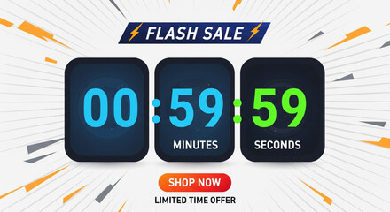 Flash Sale Countdown Limited Time Offer with Eye-Catching Timer and Dynamic Design