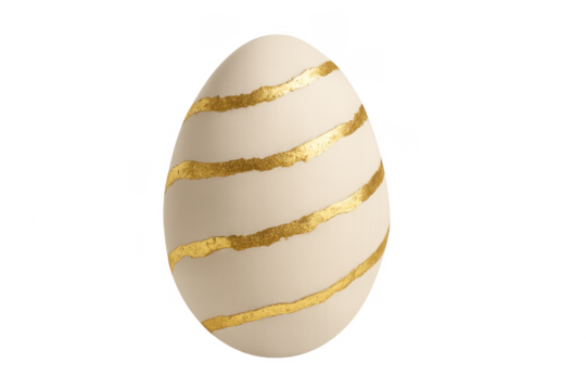 Easter egg decorated with gold kintsugi cracks