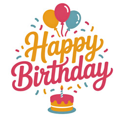 happy birthday card with birthday cake