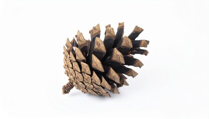 Dry Pine Cone Isolated on White Background Representing Forest Floor and Natural Decoration Concept