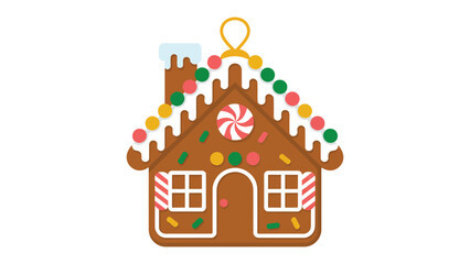 Gingerbread House Delight: A beautifully decorated gingerbread house ornament. Adorned with colorful candies, icing, and festive charm, perfect for holiday decoration