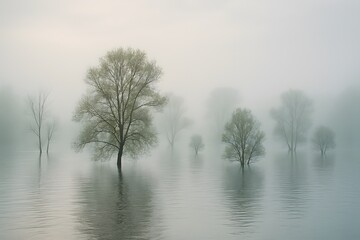 Flood Forest Water Nature Climate Change Environment Mist Landscape Reflection