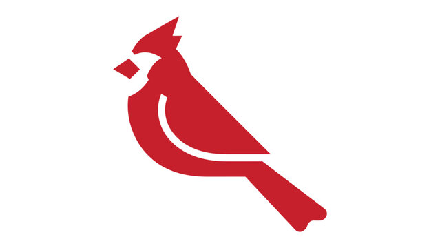 Red Cardinal Silhouette: A minimalist graphic of a striking red cardinal, capturing the iconic bird's elegance through clean lines and vibrant color.