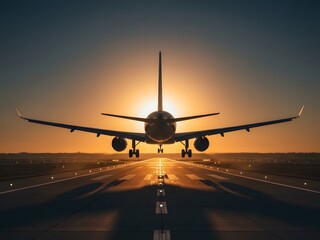 Airplane Aviation Travel Flight Sunset Airport Transportation Journey Sky