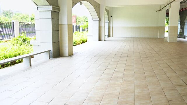 Long corridor in the school