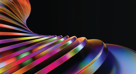 A captivating illustration showcases a mesmerizing 3D spiral with a vibrant color palette. The dynamic composition and intricate details create a visually stunning effect.