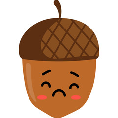 Cute Cartoon Acorn Character Illustration