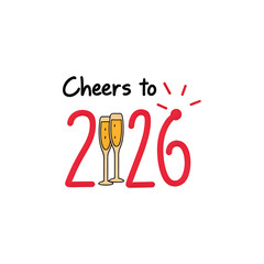 Cheers to 2026 festive celebration with champagne