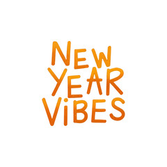 Celebrate New Year Vibes with Festive Orange Text