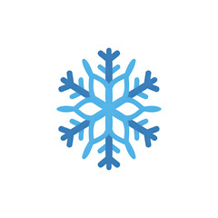 Modern winter blue snowflake, festive holiday icon