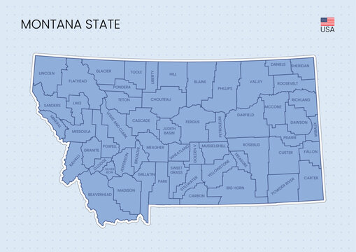 Montana state map USA