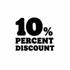 10 Percent Discount Typography Label
