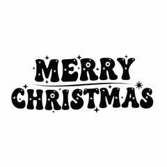 Merry Christmas Bold Text Typography Vector