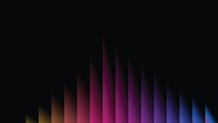 Colorful abstract 3D geometric wave on a dark background.