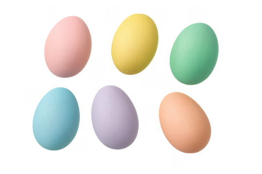 Pastel easter eggs set transparent background - Powered by Adobe