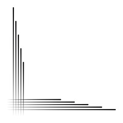 Frame geometric corner lines minimalist black modern vector background design