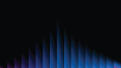 Abstract blue sound wave or digital equalizer pattern on a black background with copy space.