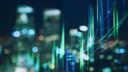 Futuristic financial growth illuminates a vibrant city skyline modern digital investment concept