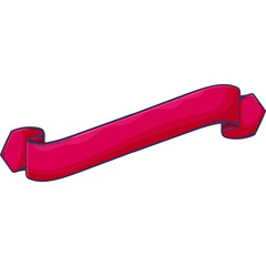 Crimson Red Ribbon Banner With Transparent Background For Text And Design Elements