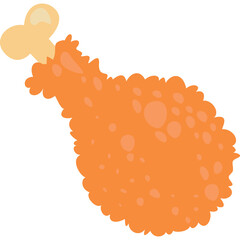 Crispy Fried Chicken Leg With Bone And Orange Brown Texture Against A White Background