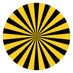 Radial rays black yellow warning line striped background warning careful potential danger