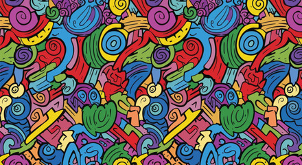 Vibrant and playful graffiti art background for dynamic creative projects and modern urban designs © Husmath