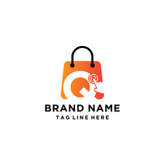Design Logo letter Touchscreen Shopping bag vector Template